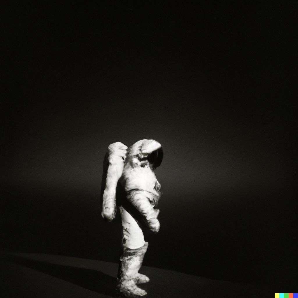 an astronaut, photograph taken by Michael Kenna